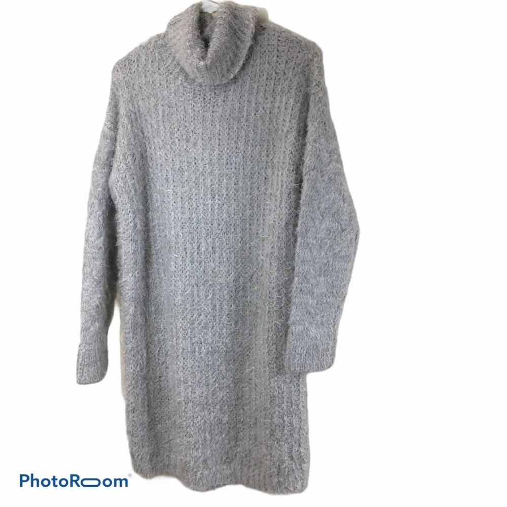 Solutions Fuzzy Knit Cowl Neck Sweater Dress NWT Size Medium
